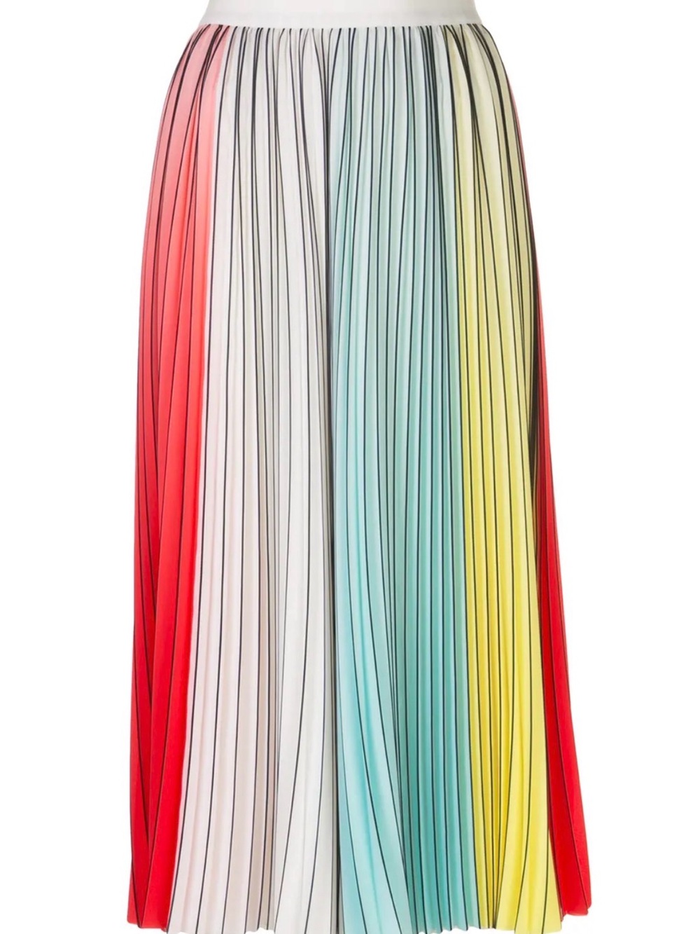 ALICE + OLIVIA ARDEN PLEATED CREPE MIDI SKIRT IN MULTI-Color Skirt 6